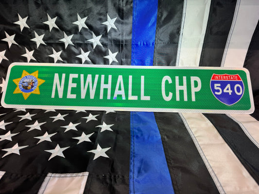 NEWHALL CHP STREET SIGN